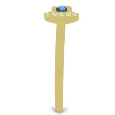 BUY STERLING SILVER REAL LONDON TOPAZ GEMSTONE HALO RING